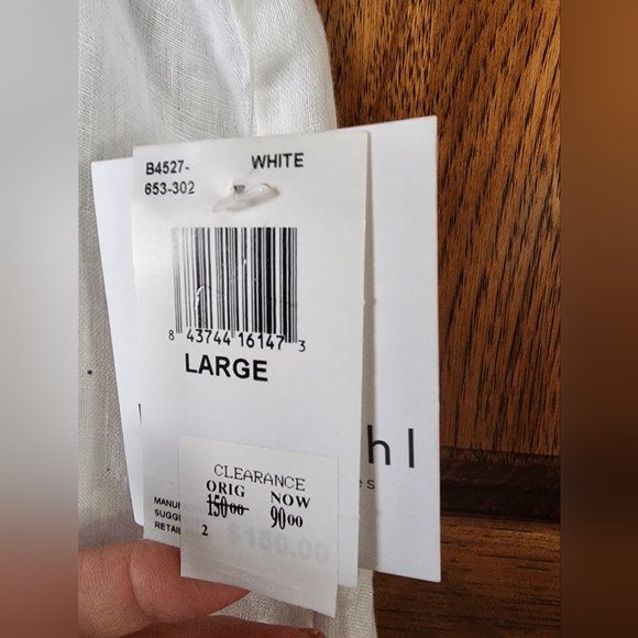 Bella Dahl Tie Hem Speckled Sleeveless Linen Top Size L NWT - Picture 14 of 15